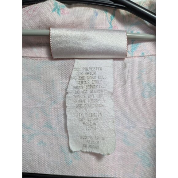 Vintage 80s Blazer Pink Floral Print Long-Sleeve Vintage Style, Size L - Picture 7 of 8